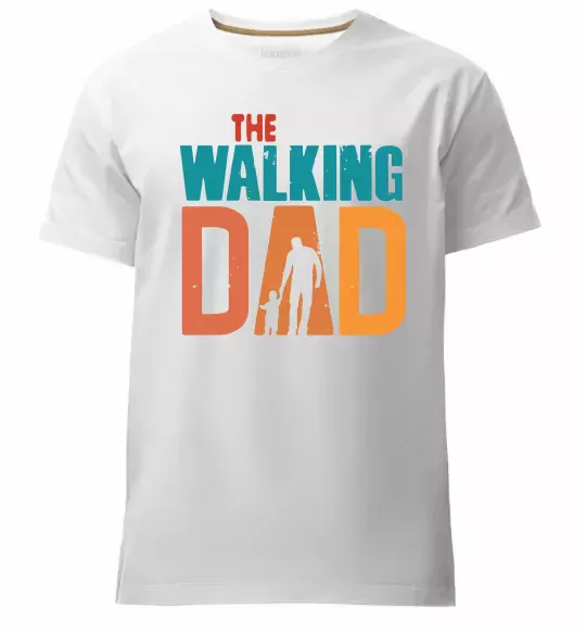 Мужская премиум футболка The walking dad Белый фото