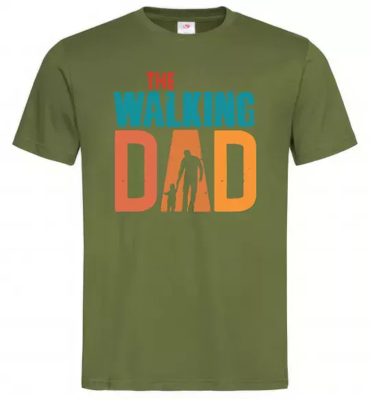 Чоловіча футболка The walking dad Оливковий фото