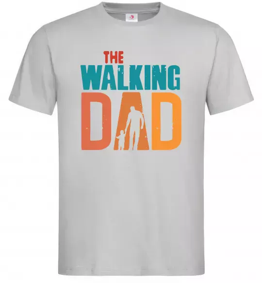 Чоловіча футболка The walking dad Сірий фото