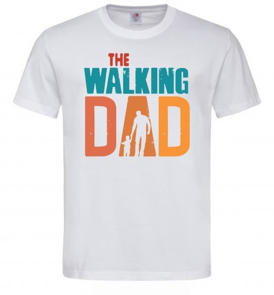 Мужская футболка The walking dad Белый фото