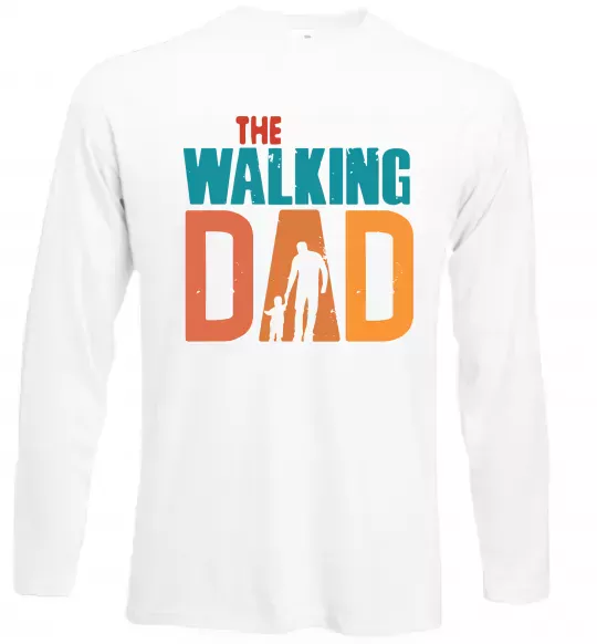 Лонгслив The walking dad Белый фото