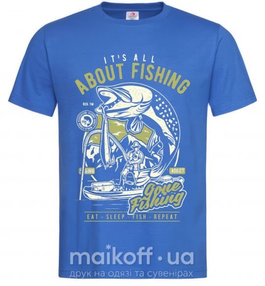 Мужская футболка All About Fishing Ярко-синий фото