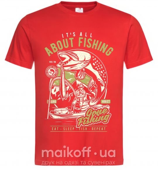 Мужская футболка All About Fishing Красный фото