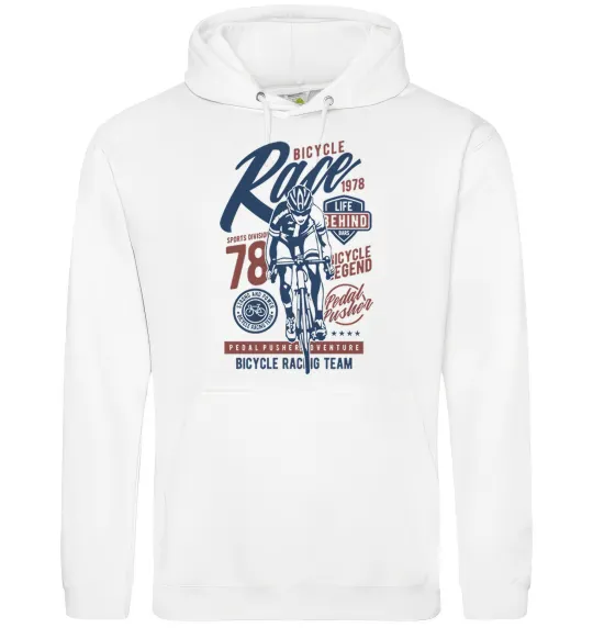 Мужская толстовка (худи) Bicycle Race Белый фото