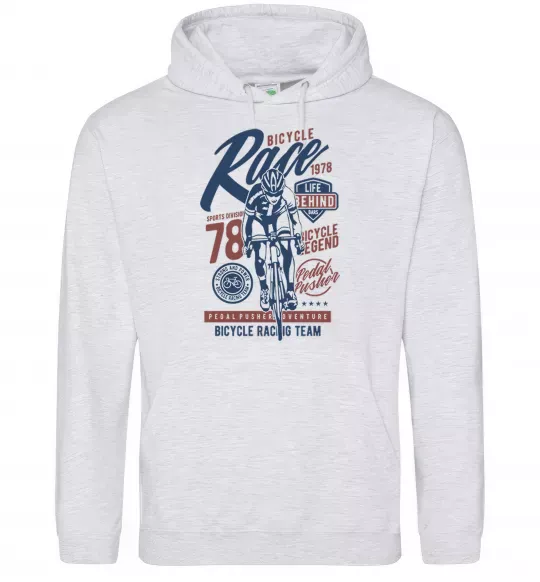 Мужская толстовка (худи) Bicycle Race Серый меланж фото