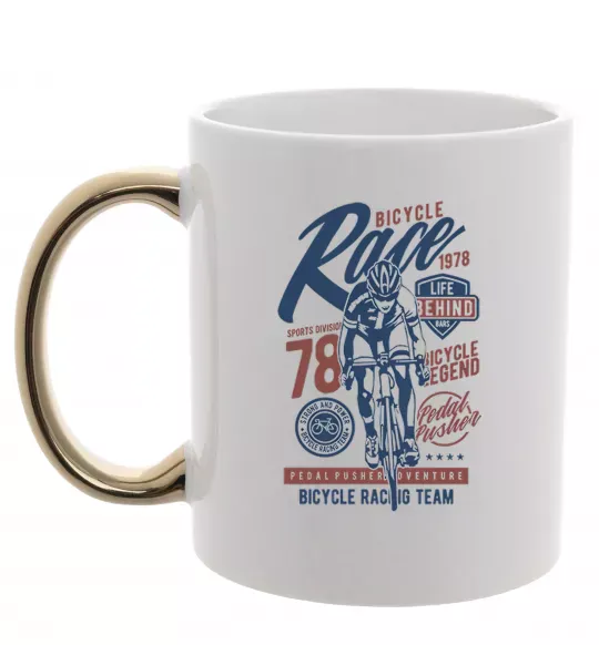 Чашка с цветной ручкой Bicycle Race Золото фото