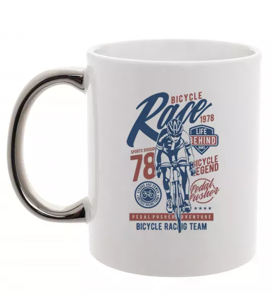 Чашка с цветной ручкой Bicycle Race Серебро фото
