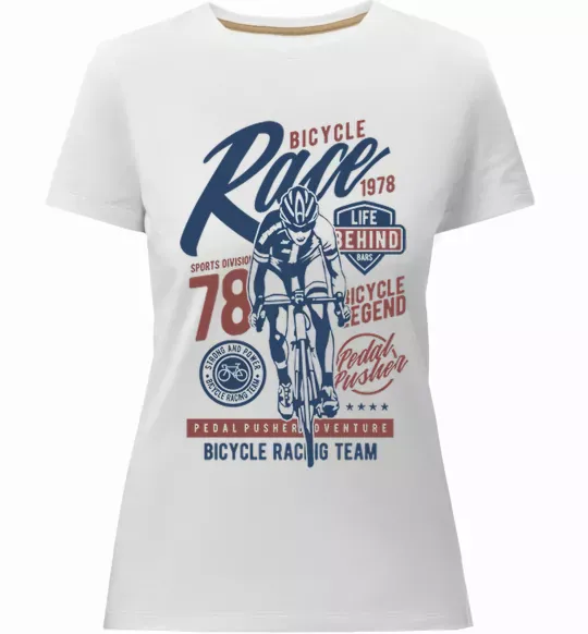 Женская премиум футболка Bicycle Race Белый фото
