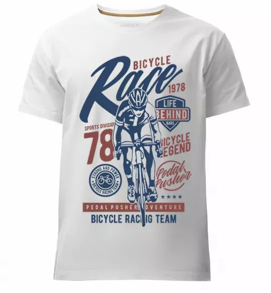 Мужская премиум футболка Bicycle Race Белый фото
