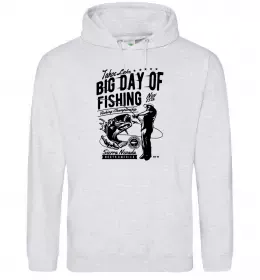 Чоловіча толстовка (худі) Big Day of Fishing Сірий меланж фото