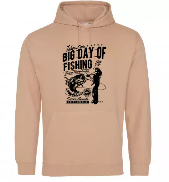 Чоловіча толстовка (худі) Big Day of Fishing Пісочний фото