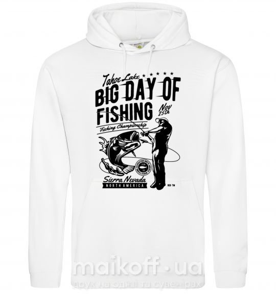 Мужская толстовка (худи) Big Day of Fishing Белый фото