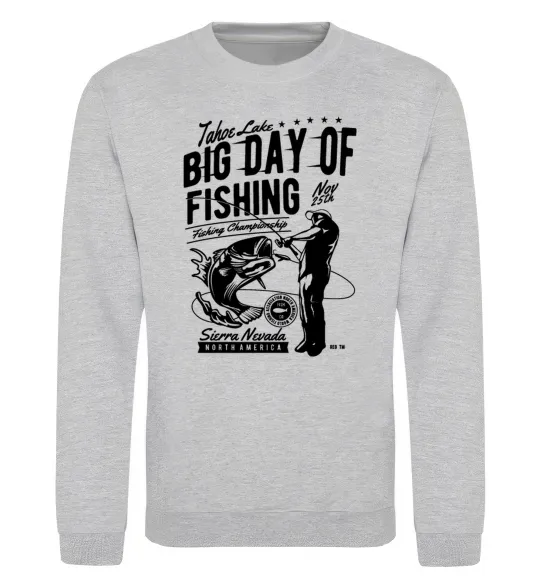 Свитшот Big Day of Fishing Серый меланж фото