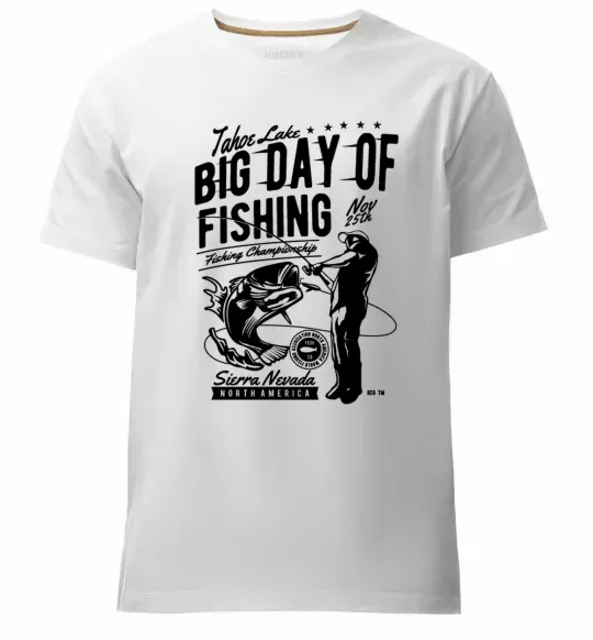 Мужская премиум футболка Big Day of Fishing Белый фото