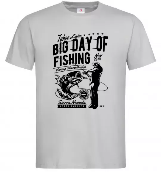 Мужская футболка Big Day of Fishing Серый фото
