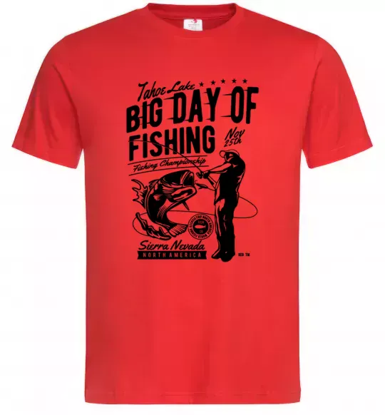 Мужская футболка Big Day of Fishing Красный фото