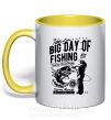 Чашка з кольоровою ручкою Big Day of Fishing Сонячно жовтий фото