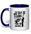 Чашка з кольоровою ручкою Big Day of Fishing Глибокий темно-синій фото
