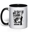 Чашка з кольоровою ручкою Big Day of Fishing Чорний фото