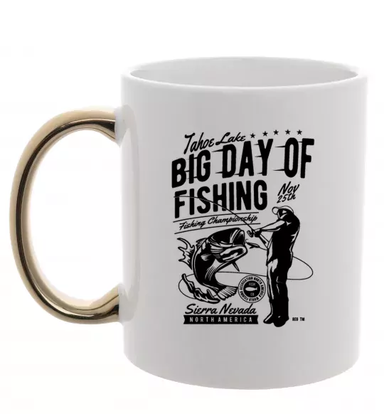 Чашка з кольоровою ручкою Big Day of Fishing Золото фото