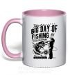 Чашка з кольоровою ручкою Big Day of Fishing Ніжно рожевий фото