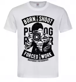 Мужская футболка Born To Shoot Белый фото