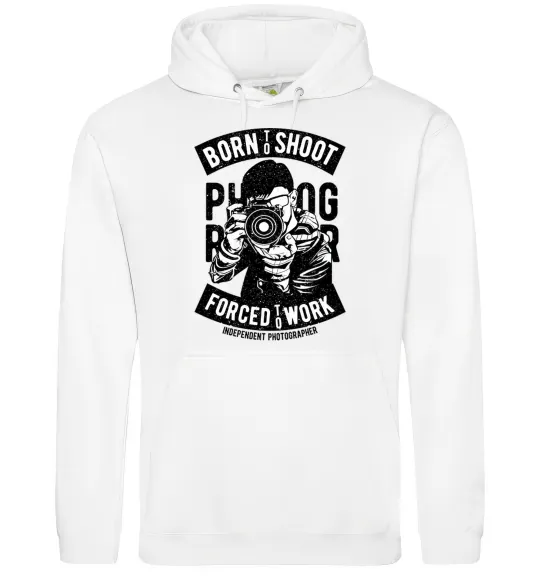 Женская толстовка (худи) Born To Shoot Белый фото