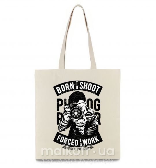 Еко-сумка Born To Shoot Бежевий фото