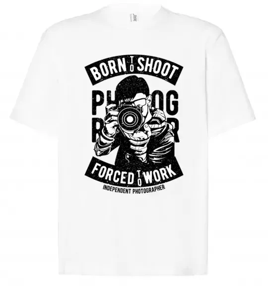 Футболка Оверсайз Born To Shoot Білий фото