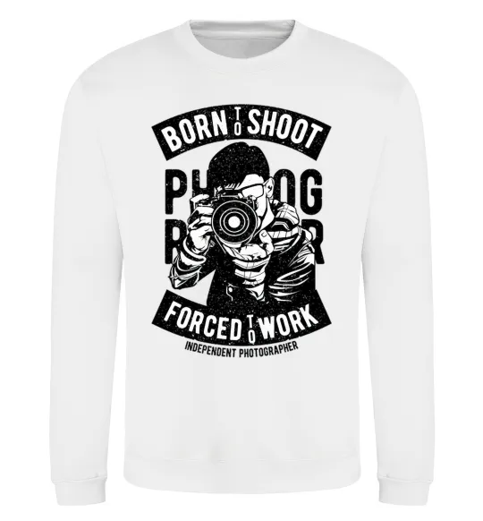 Світшот Born To Shoot Білий фото