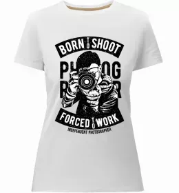 Женская премиум футболка Official photographer Черный фото