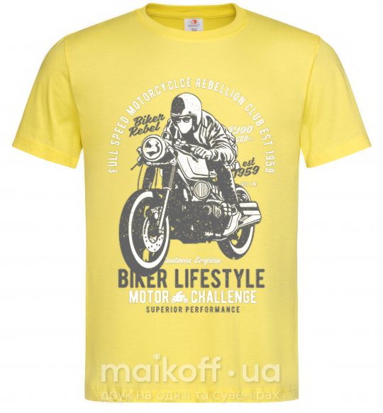 Чоловіча футболка Biker Lifestyle Лимонний фото