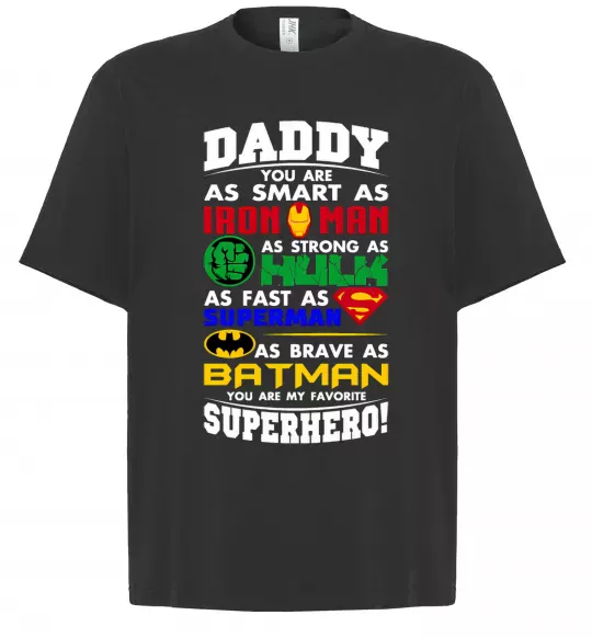 Футболка Оверсайз Daddy superhero Чорний фото