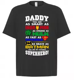 Футболка Оверсайз Daddy superhero Черный фото