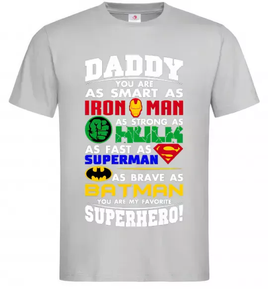 Чоловіча футболка Daddy superhero Сірий фото