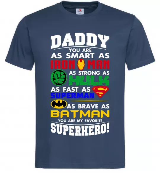 Чоловіча футболка Daddy superhero Темно-синій фото