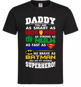 Чоловіча футболка Daddy superhero Чорний фото
