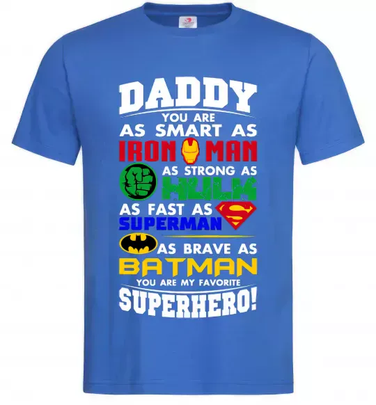 Чоловіча футболка Daddy superhero Яскраво-синій фото
