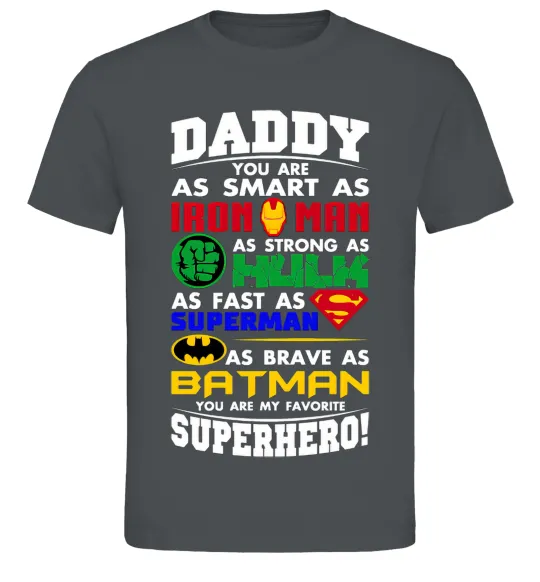 Чоловіча футболка Daddy superhero Графіт фото