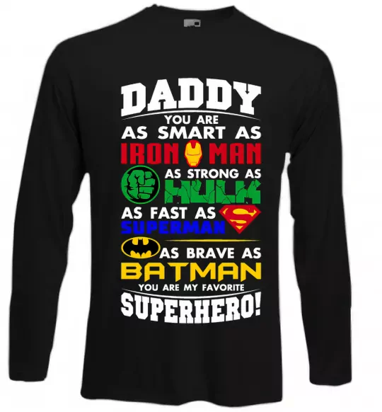 Лонгслив Daddy superhero Черный фото
