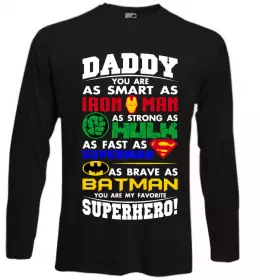 Лонгслив Daddy superhero Черный фото