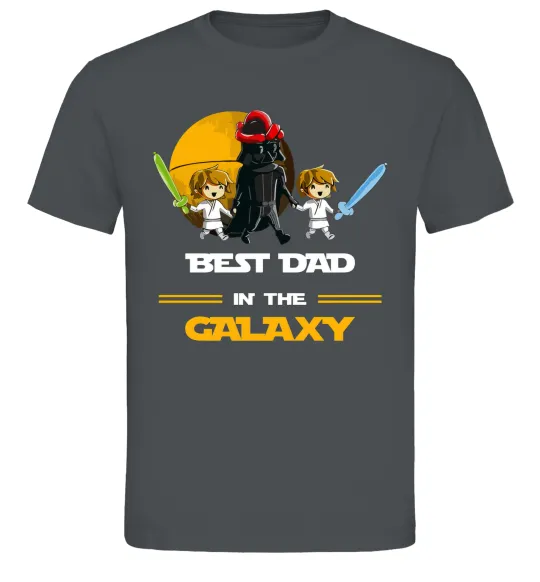 Мужская футболка Best dad in galaxy Графит фото