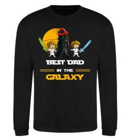 Свитшот Best dad in the galaxy Черный фото