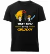 Чоловіча преміум футболка Best dad in galaxy Чорний фото