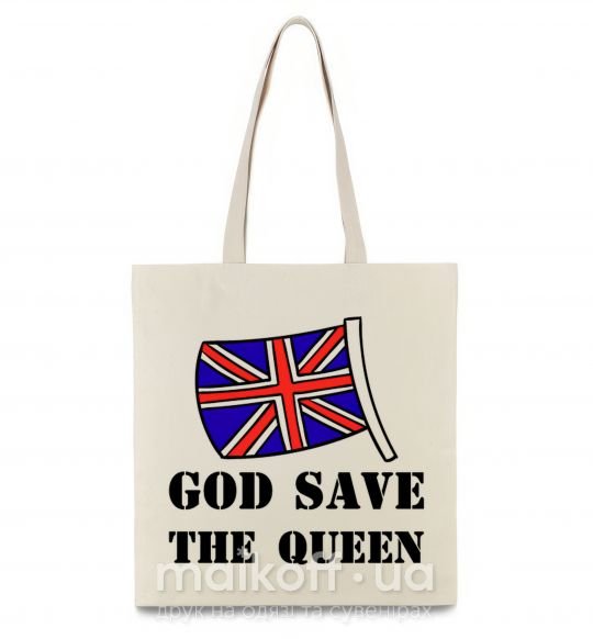 Еко-сумка God save the queen Бежевий фото