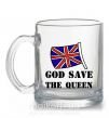 Чашка стеклянная God save the queen Прозрачный фото