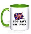 Чашка з кольоровою ручкою God save the queen Зелений фото