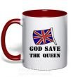 Чашка с цветной ручкой God save the queen Красный фото