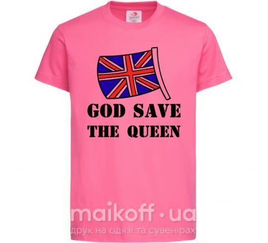 Детская футболка God save the queen Ярко-розовый фото