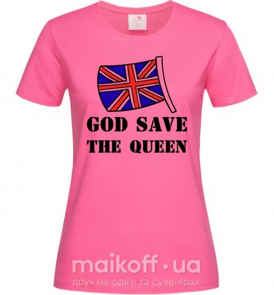 Жіноча футболка God save the queen Яскраво-рожевий фото